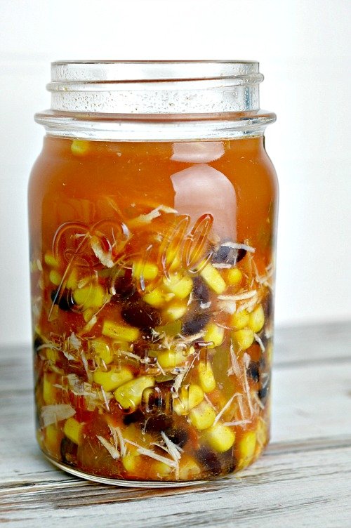 Simple Tortilla Soup Recipe in a Mason Jar