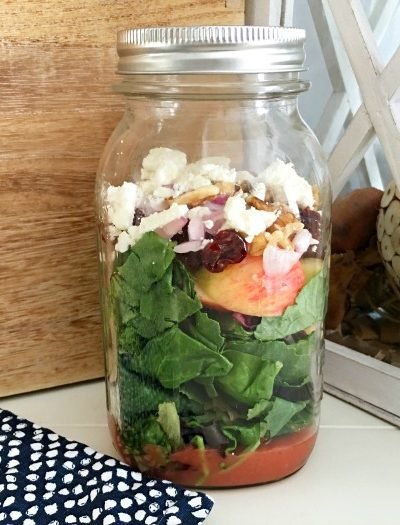 Apple Walnut Salad in a Jar (Mason Jar Salad Recipe)