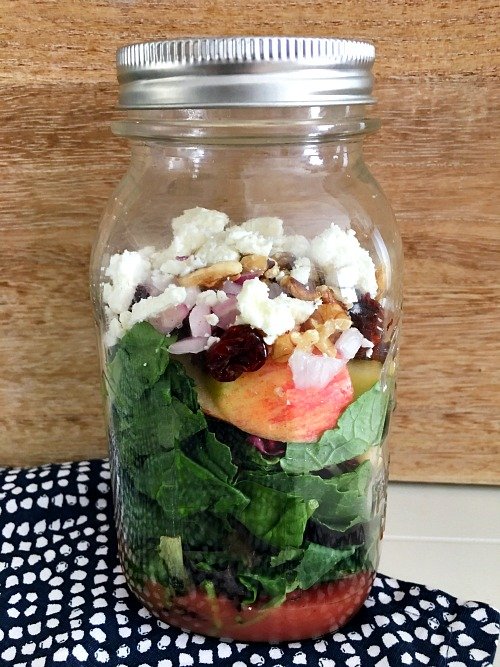 Apple Walnut Salad in a Jar (Mason Jar Salad Recipe)