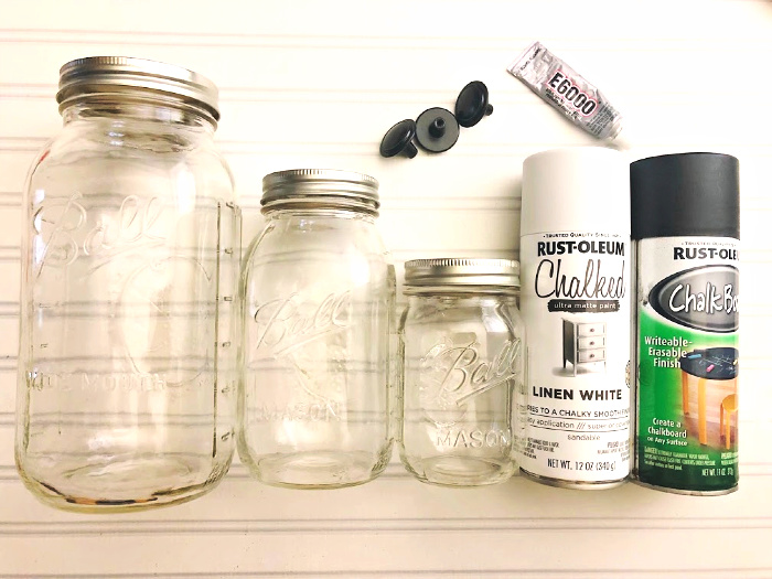 Mason jar canisters supplies