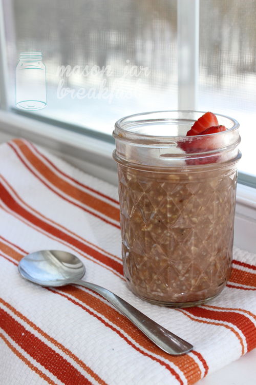 Indulge in chocolate for breakfast with this decadent and healthy Nutella oatmeal breakfast in a jar recipe.