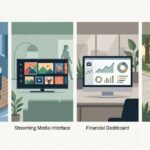 Four distinct Nuvio brands — recovery equipment, media streaming, financial analytics, and mobility rollators — sharing one name