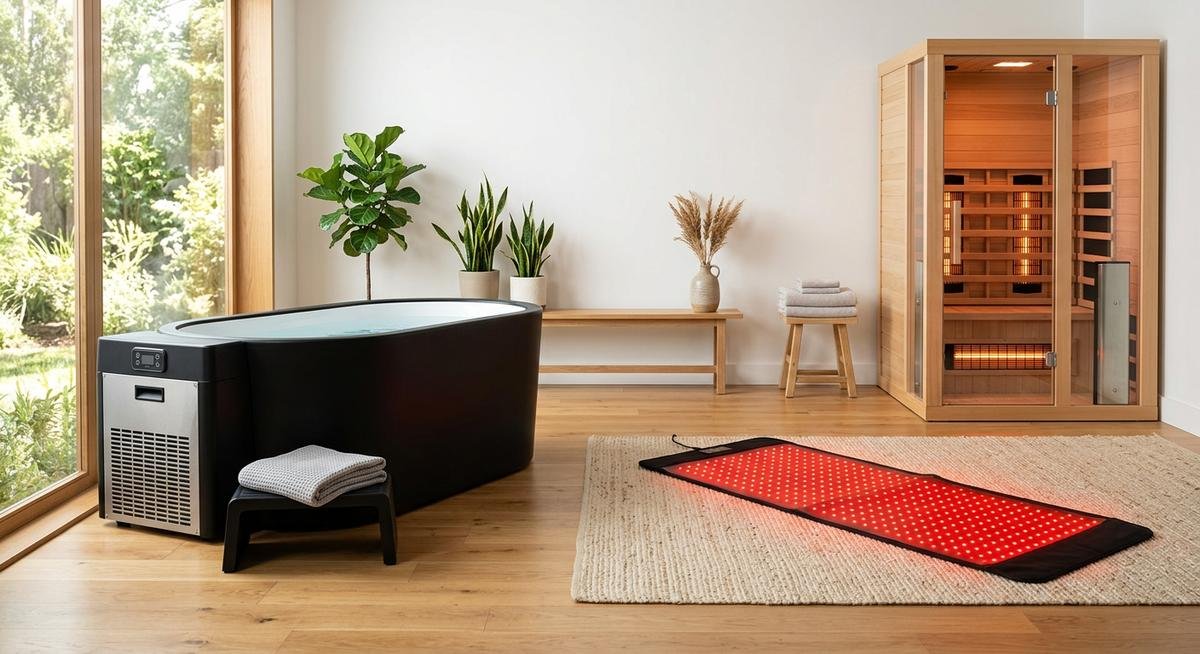 nuvio recovery cold plunge tubs red light therapy saunas