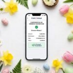 virement instantané alternative pâques 2026 — smartphone avec application bancaire et oeufs de Pâques symbolisant les paiements mobiles alternatifs